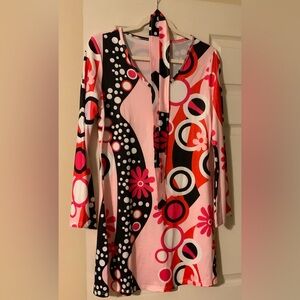 Colorful Geometric Long Sleeve Dress